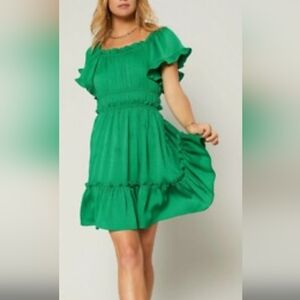 Monteau Vibrant Green Midi Dress